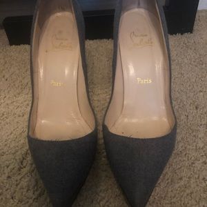 Christian Louboutin Gray Flannel Pumps